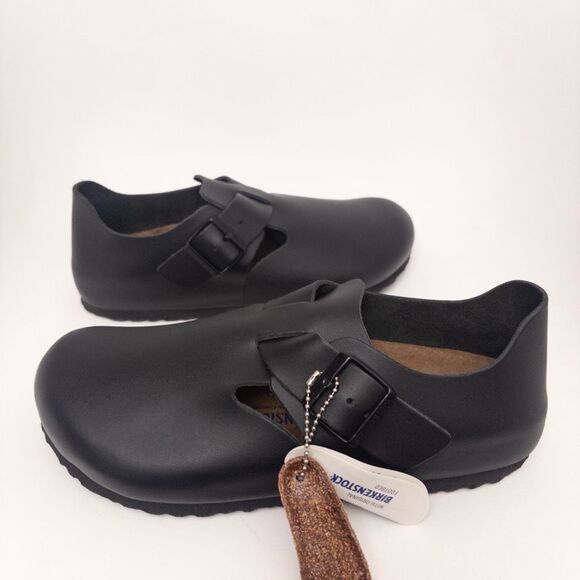 Birkenstock London Black Oiled Clog Shoes Size 42 Narrow - Picture 5 of 12